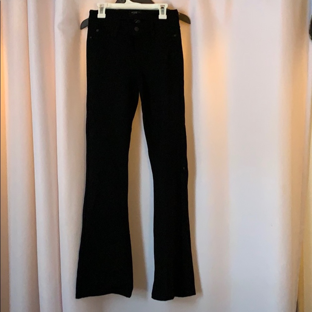 Black stretchy boot cut pants